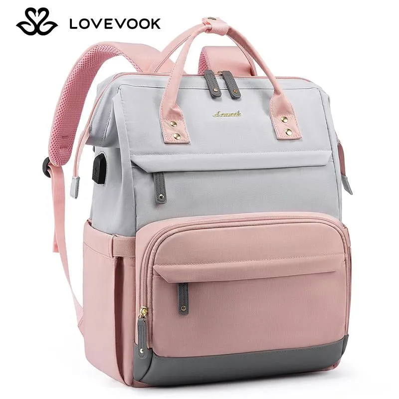 LOVEVOOK New Year 15.6-17.3 Laptop Backpack for Women, Backpack Purse for Girls with Anti-Theft Pocket, Travel Backpack for Girls with USB Port, Carry on Bag for Teacher, Nurse and College.