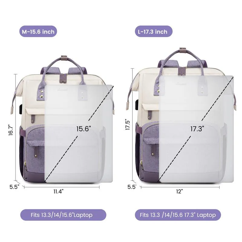 LOVEVOOK New Year 15.6-17.3 Laptop Backpack for Women, Backpack Purse for Girls with Anti-Theft Pocket, Travel Backpack for Girls with USB Port, Carry on Bag for Teacher, Nurse and College.