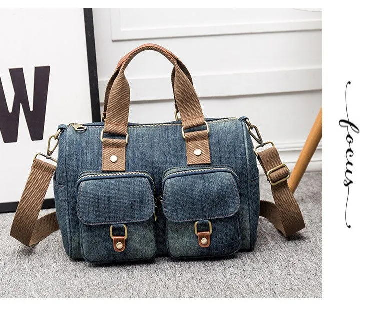 Luxury Brand Women handbag Casual Denim Shoulder Crossbody Bag for Female big Totes Large capacity Travel bag blue Bolsa