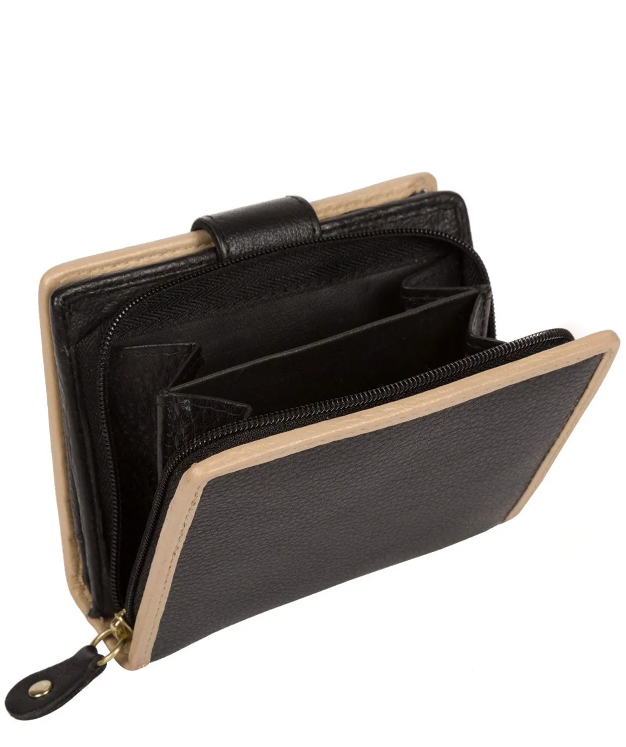 'Maple' Black Champagne Leather RFID Purse