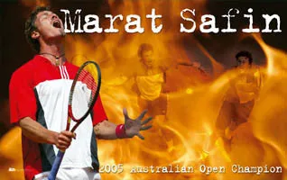 Marat Safin "On Fire" ATP Tennis Action Poster - Ace Authentic 2005