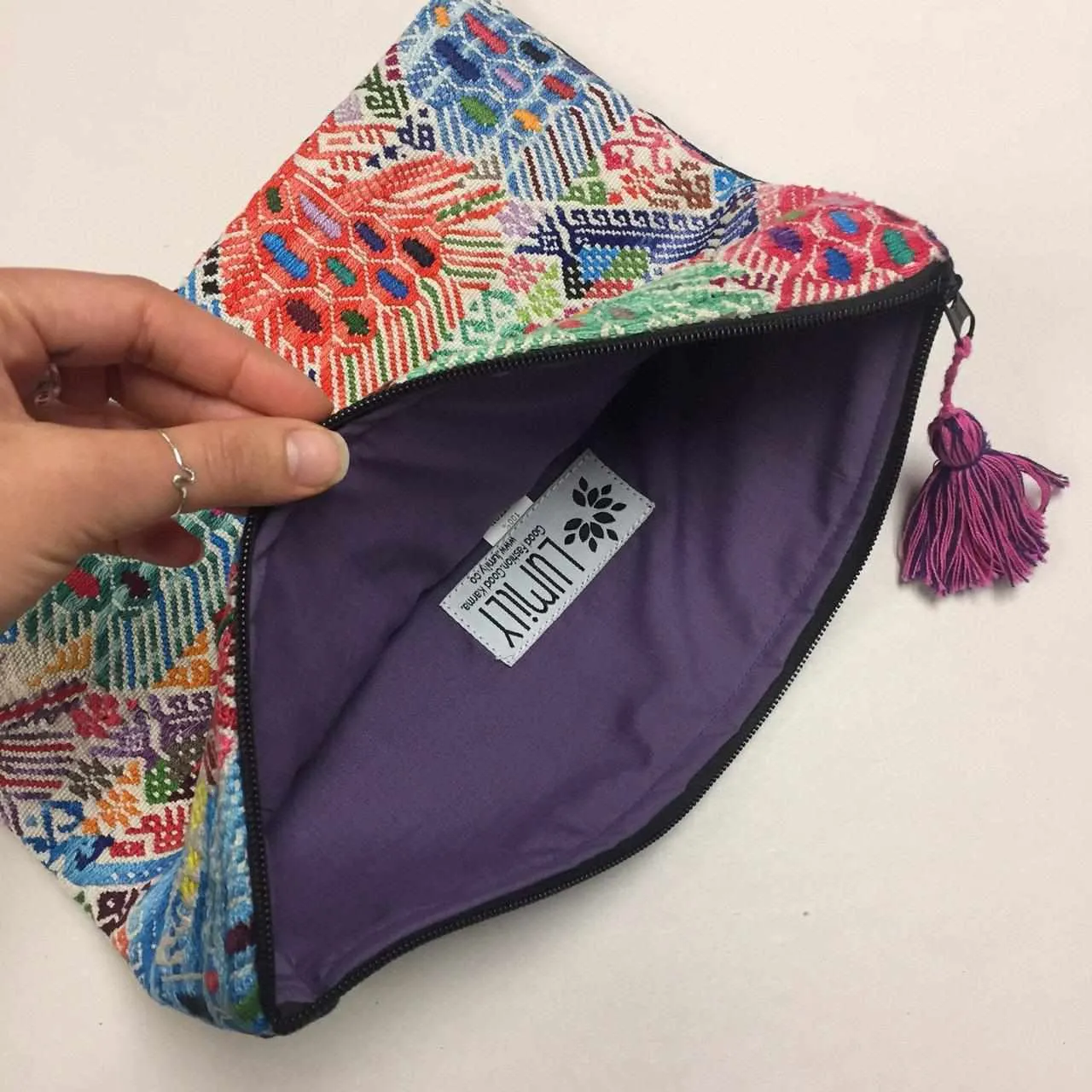 Maya Up-cycled Huipil Cosmetic One-of-a-Kind Bag - Guatemala