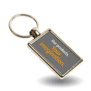 ML-40 Single or Double-Sided Rectangular Blank Metal Photo Insert Keyring - 40 x 25mm - Pack of 10