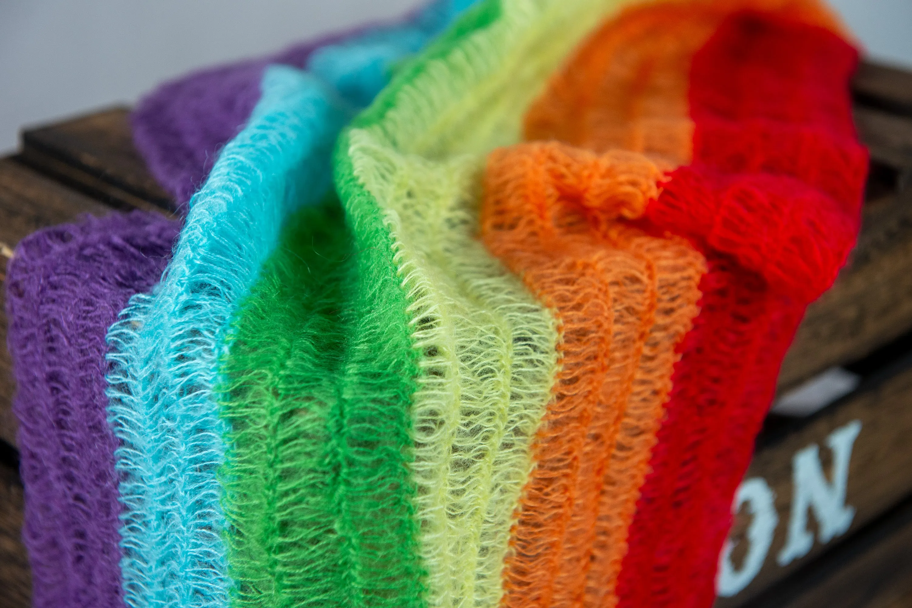 Mohair Wrap - Rainbow - Vibrant