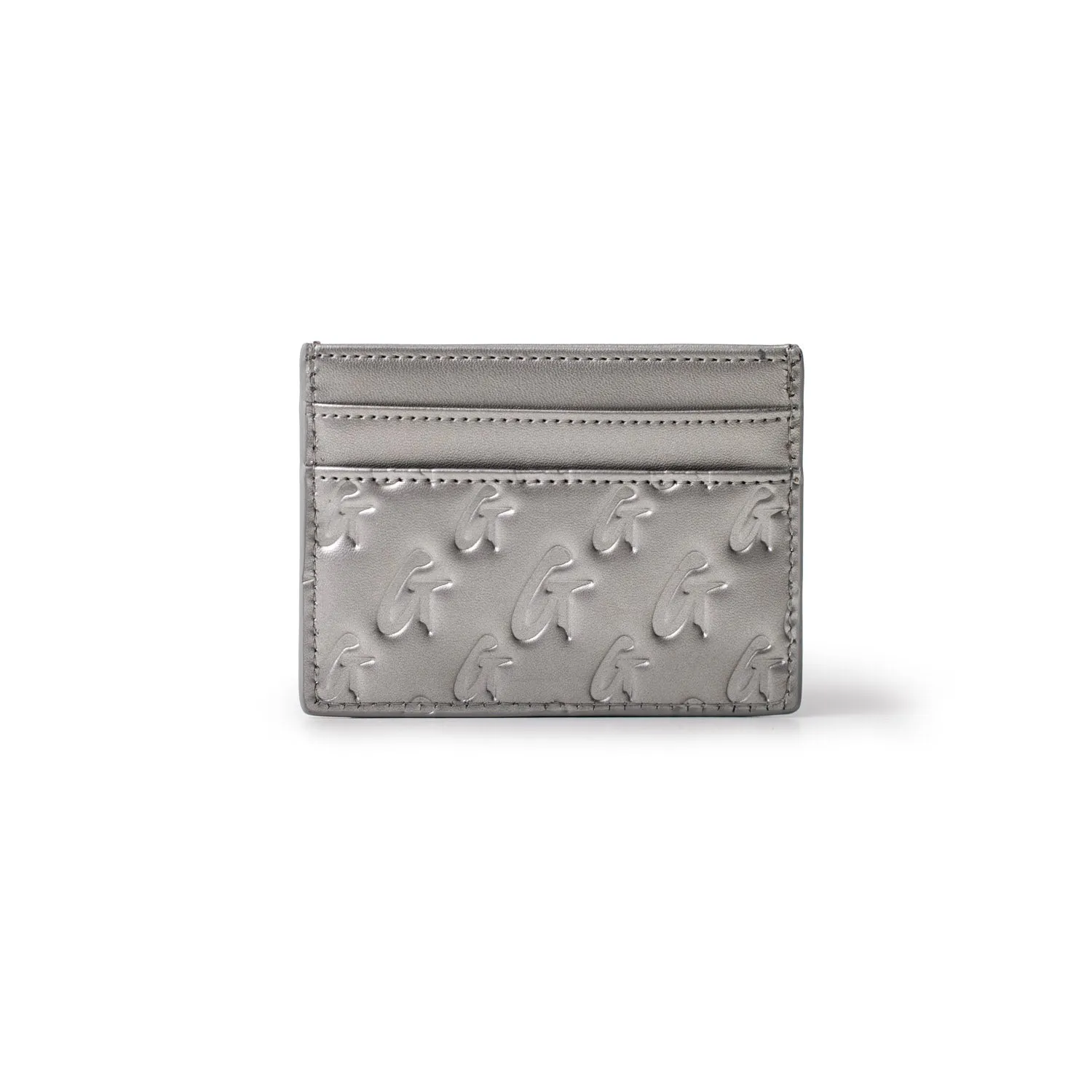 MONOGRAM GUNMETAL CARD HOLDER - PLATINUM