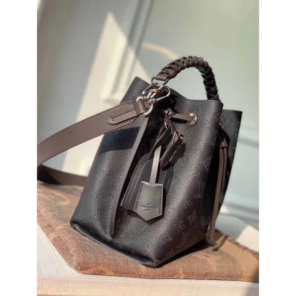 Muria Mahina Monogram Perforated Leather Bucket Bag M55801 Black 2019 Collection