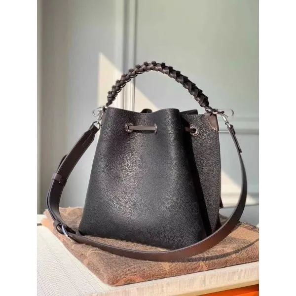 Muria Mahina Monogram Perforated Leather Bucket Bag M55801 Black 2019 Collection