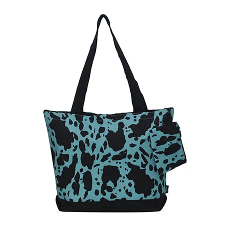 Neon Cow Turquoise NGIL Canvas Tote Bag