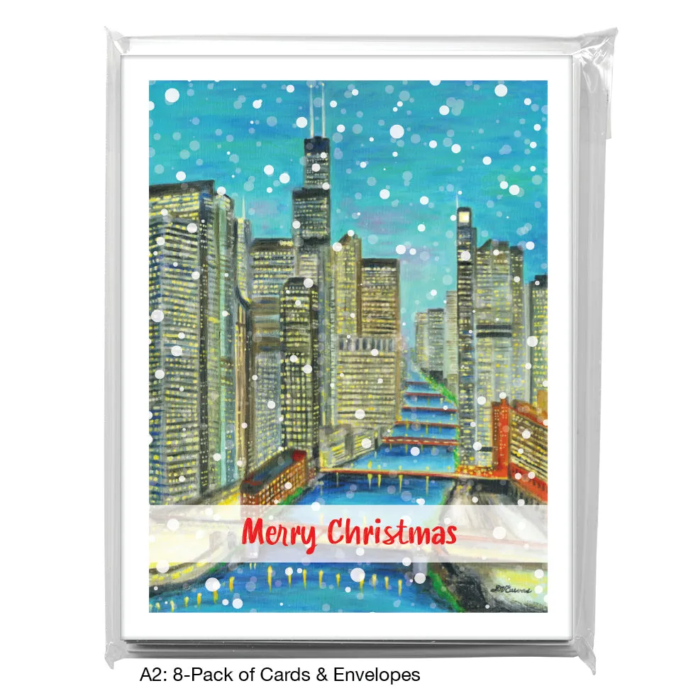 Night Bridges, Chicago, Greeting Card (8752E)