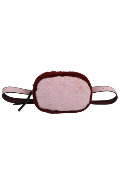 Olivia Belt Bag in Blush & Burgundy Fur