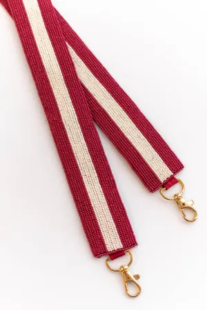 One Team One Dream Beaded Purse Strap, Dark Red White