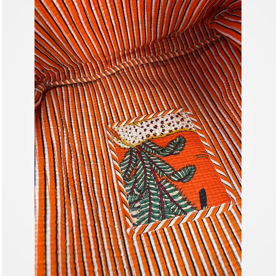 Orange Jungle print tote Bag