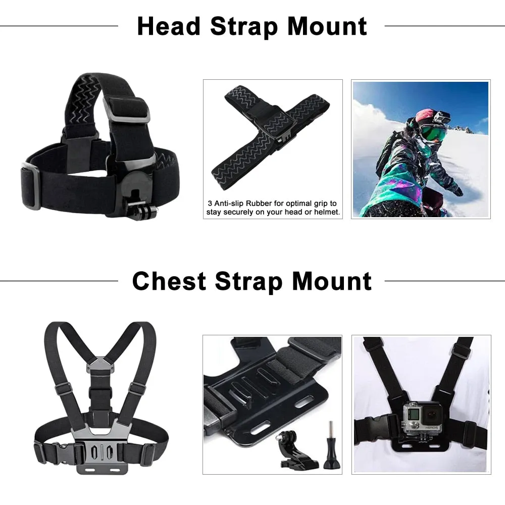 ORBMART for GoPro Accessories Set for Go Pro Hero 10 9 8 7 6 5 4 Black Mount for Yi 4k Mijia Case