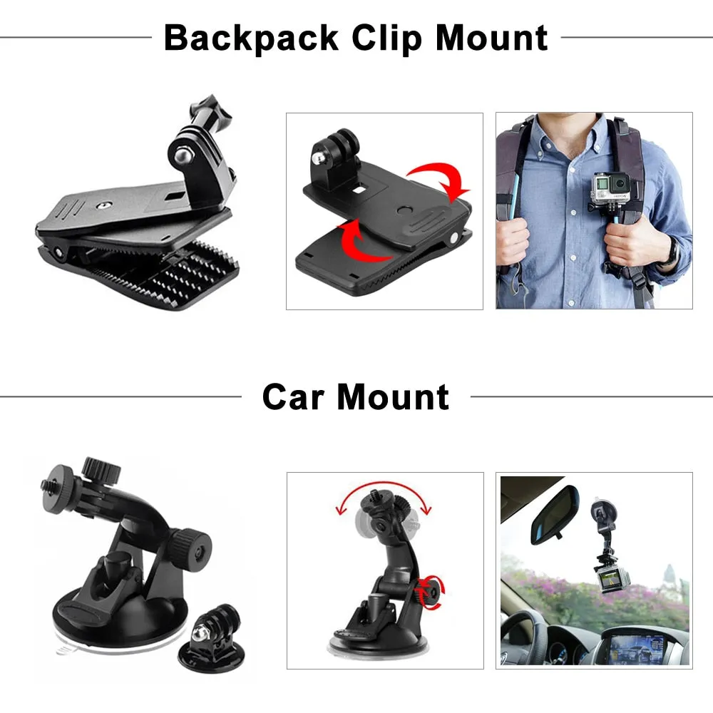 ORBMART for GoPro Accessories Set for Go Pro Hero 10 9 8 7 6 5 4 Black Mount for Yi 4k Mijia Case