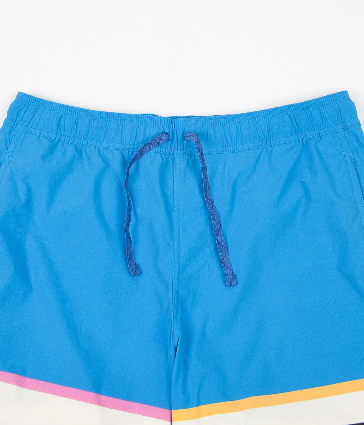 Patagonia Stretch Wavefarer 16" Volley Shorts - Bottom Leg Stripe: Joya Blue