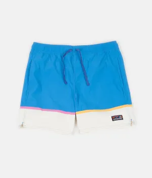 Patagonia Stretch Wavefarer 16" Volley Shorts - Bottom Leg Stripe: Joya Blue