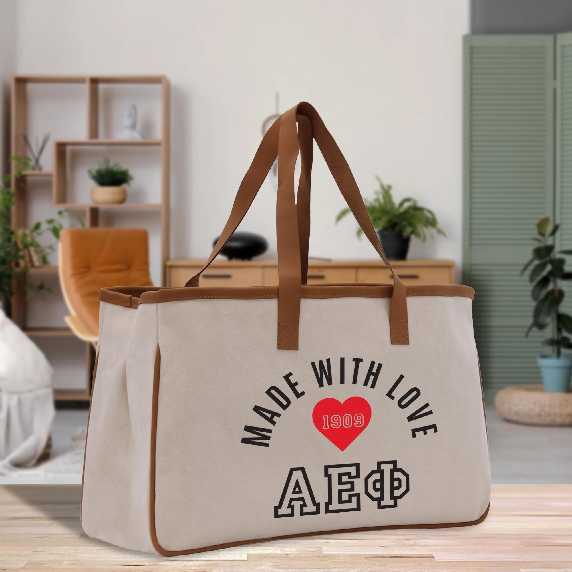 Personalized 3 Initials Sorority Canvas Tote Bag Custom Greek Letter Bag School University Sorority Tote Bag (STB1004)