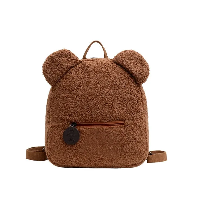 Personalized Embroidered Toddler Backpack Bag Lightweight Plush Bear Bag Kids Custom Name Backpack Gift for Boys Girls Ladies