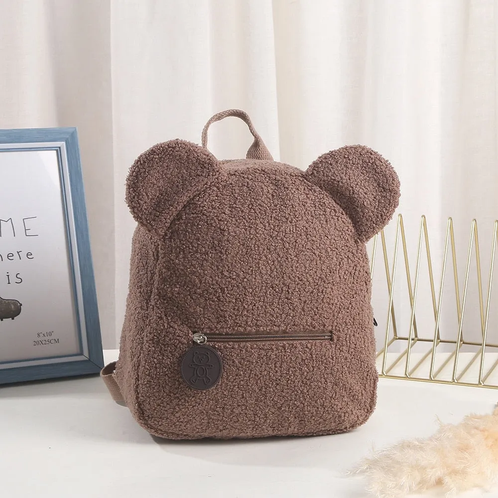 Personalized Embroidered Toddler Backpack Bag Lightweight Plush Bear Bag Kids Custom Name Backpack Gift for Boys Girls Ladies