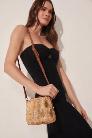 Piña Straw Crossbody Bag With Leather T474A1665