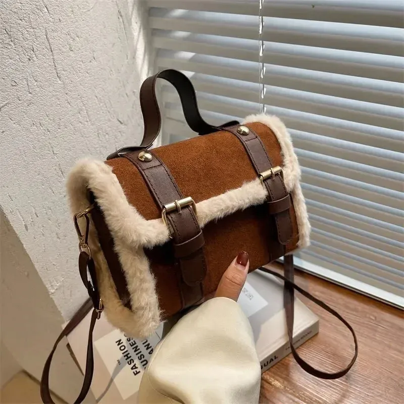 Plush Velvet Winter Crossbody Bag - Cozy Chic