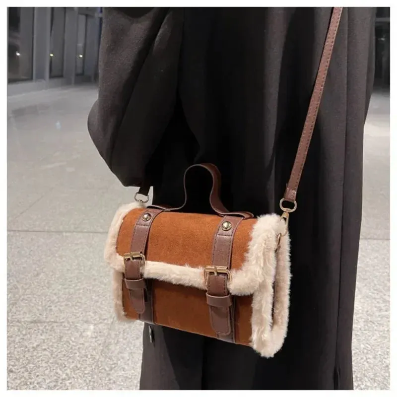 Plush Velvet Winter Crossbody Bag - Cozy Chic