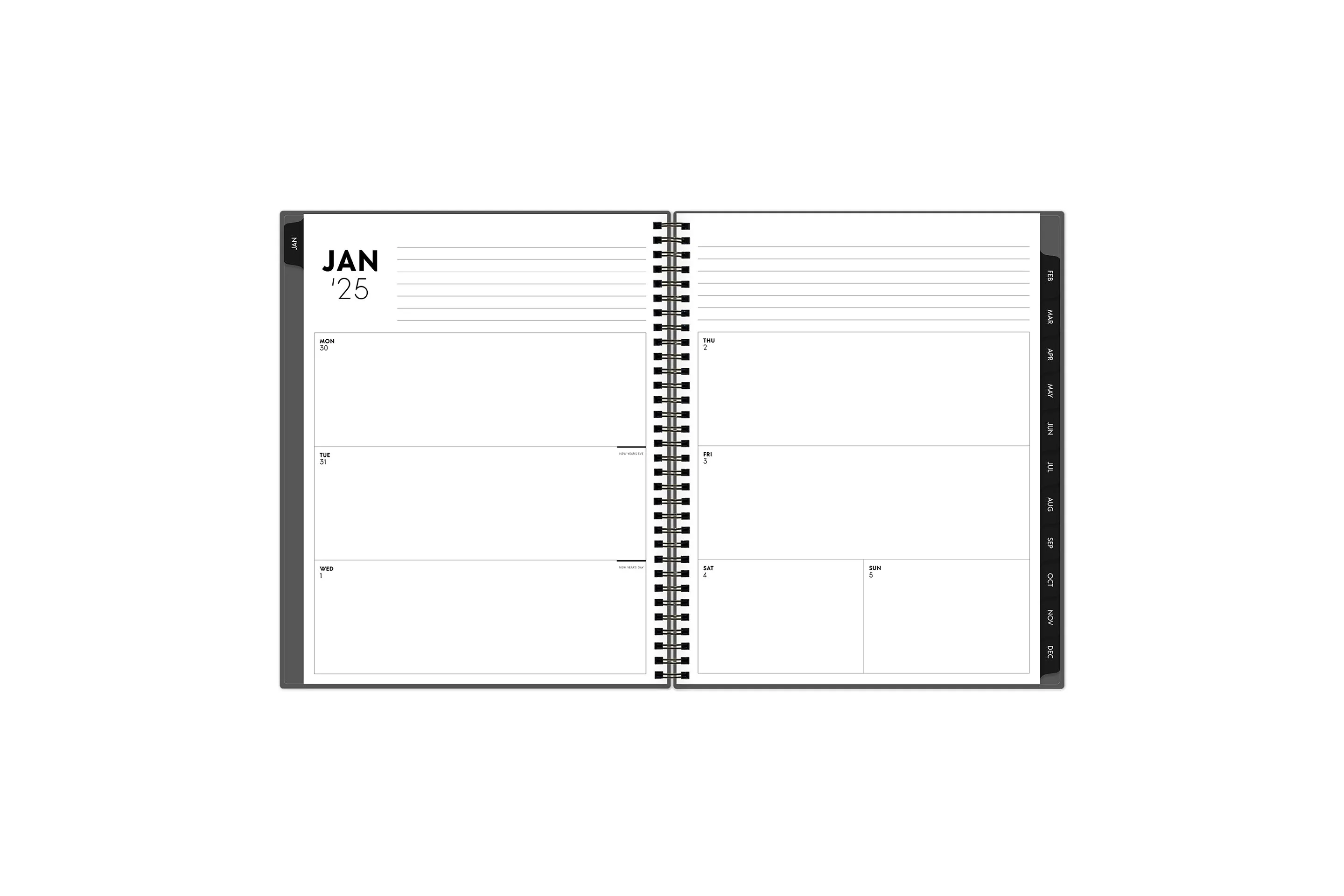 Professional 2025 Weekly Monthly 8.5x11 ASMBLD Planning Calendar