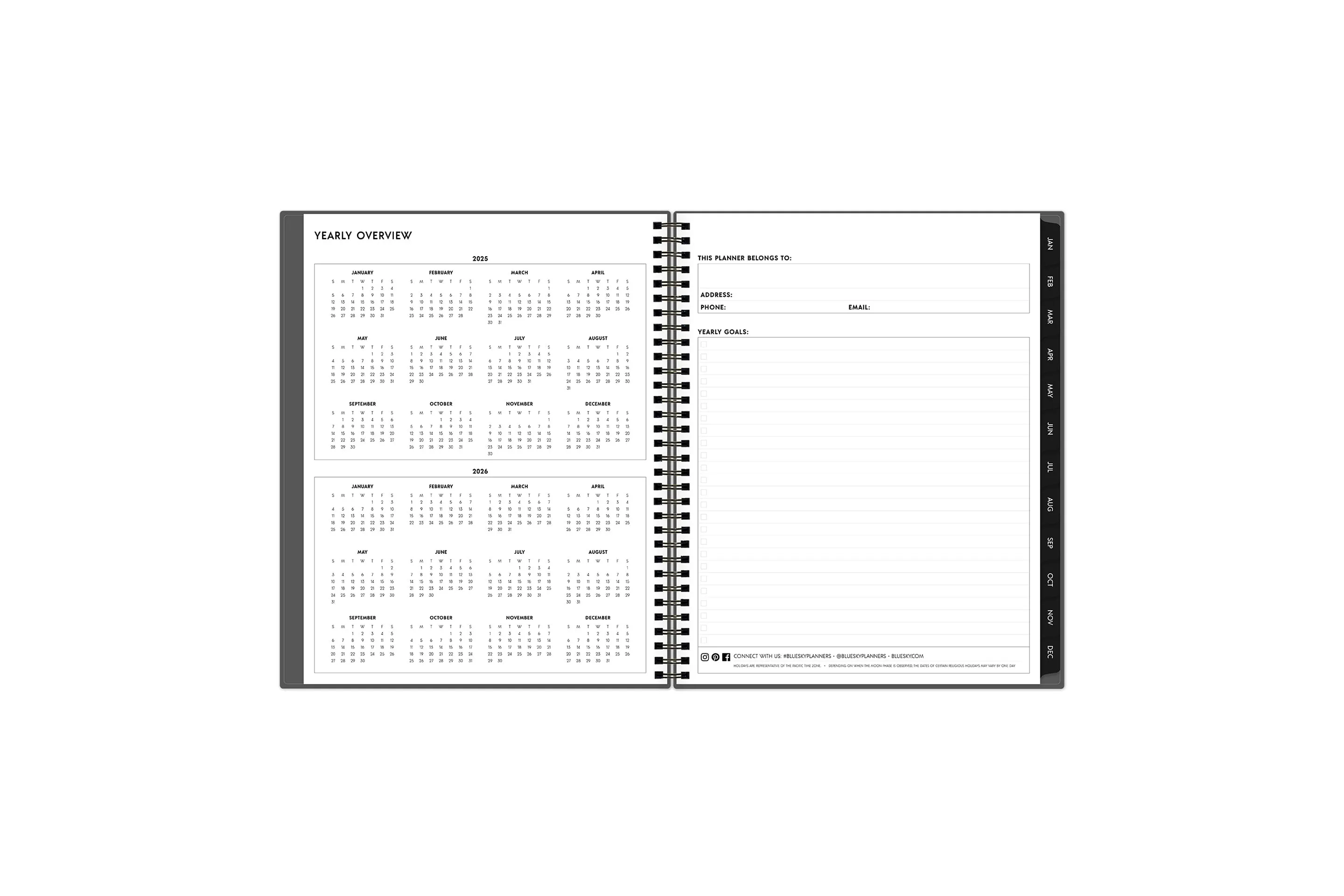 Professional 2025 Weekly Monthly 8.5x11 ASMBLD Planning Calendar