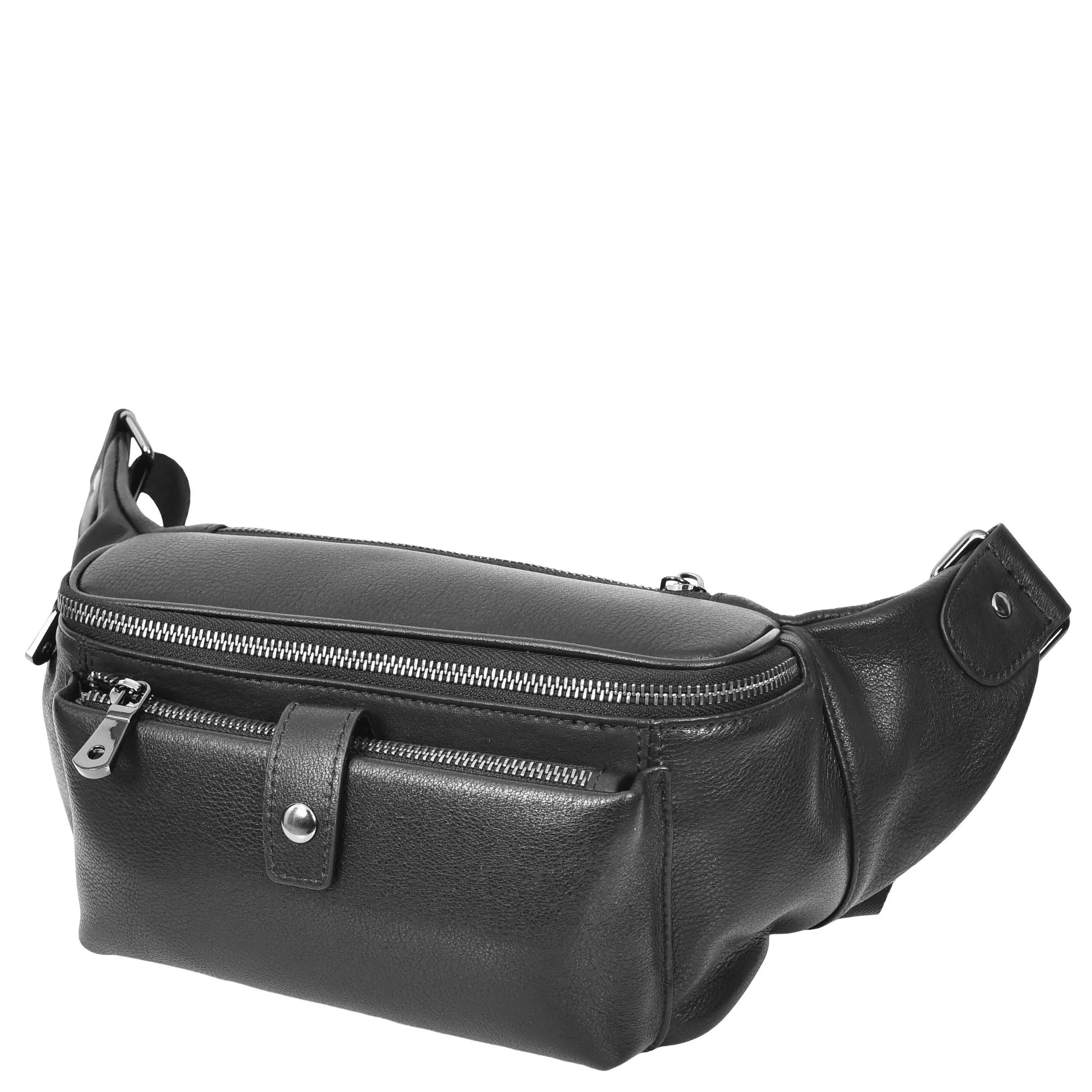 Real Leather Bum Bag Milan Black