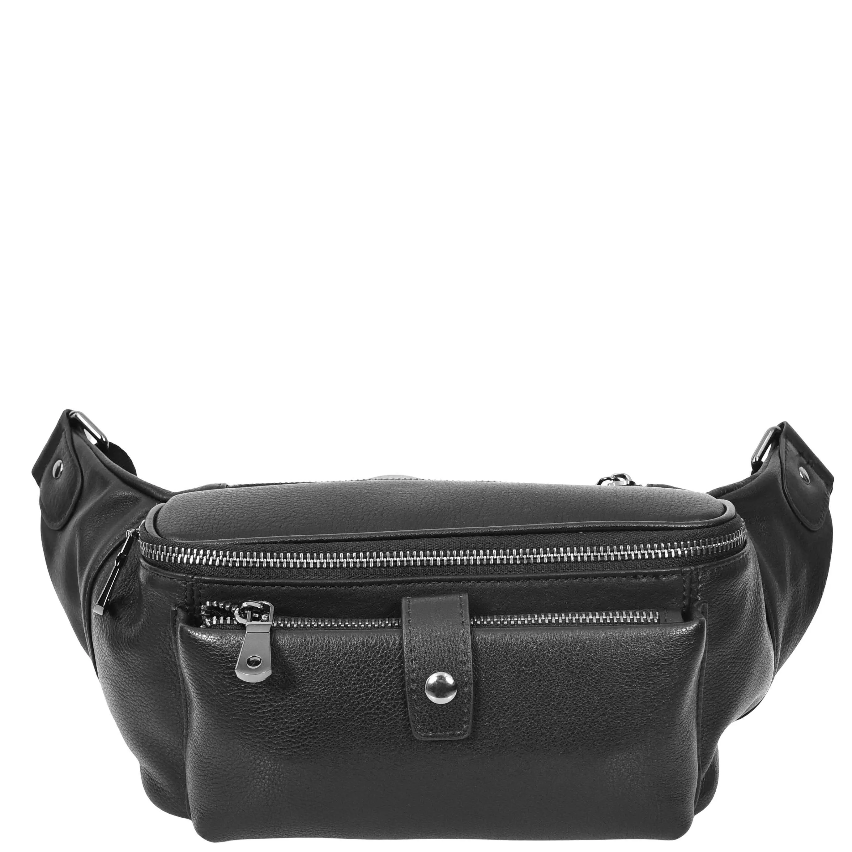 Real Leather Bum Bag Milan Black