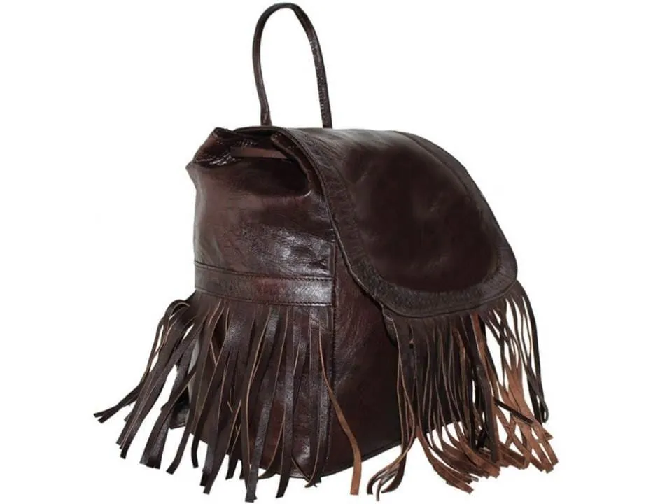 Rebel Leather Backpack - Cube - Brown