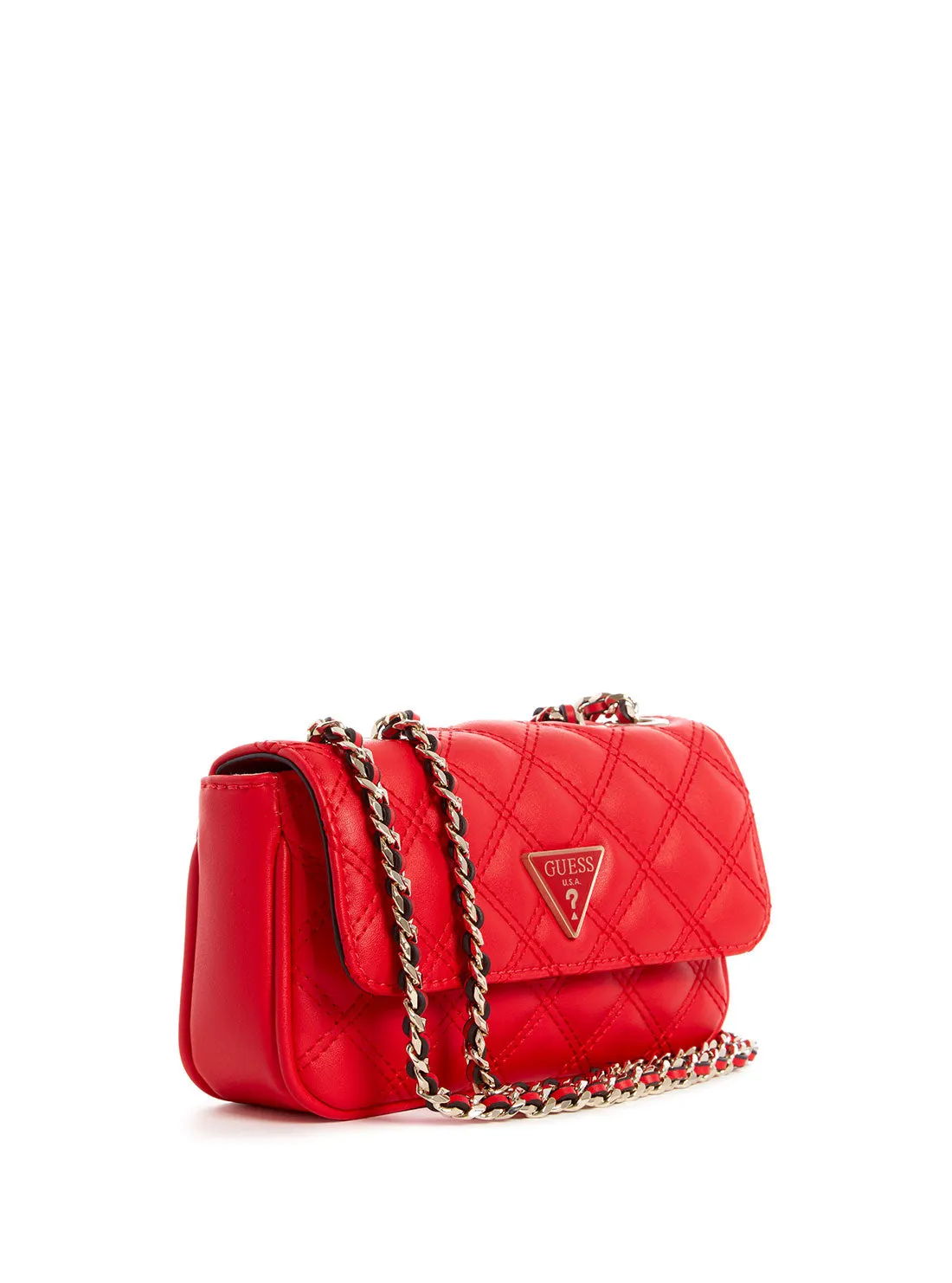 Red Quilted Cessily Micro Mini Crossbody Bag