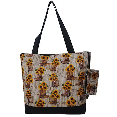 !SALE! Sunflower Cowgirl Boots NGIL Canvas Tote Bag