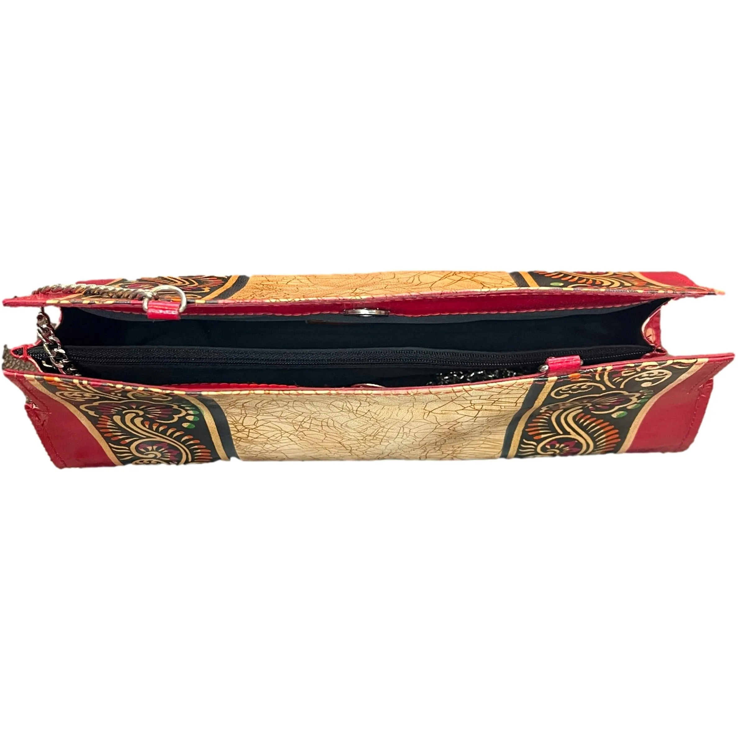 Shantiniketan Leather Designer Purse with Chain