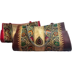 Shantiniketan Leather Designer Purse with Chain