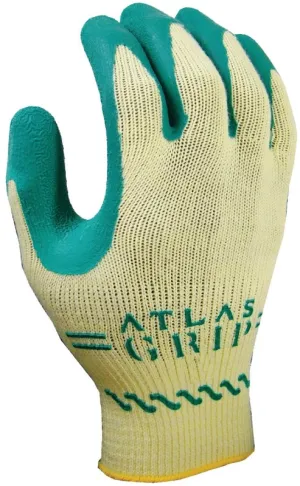 Showa 310GXS-06.RT Protective Gloves, XS, Knit Wrist Cuff, Green/Yellow :PR: QUANTITY: 1