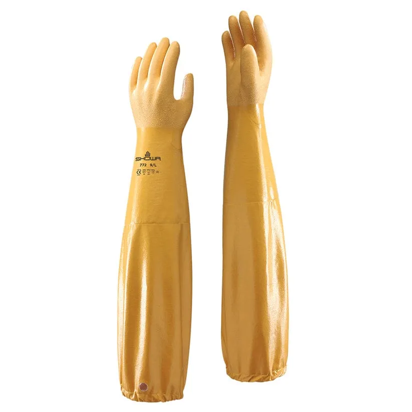 Showa 772 ARX Nitrile 24" Long Sleeve Gauntlets For Entire Arm