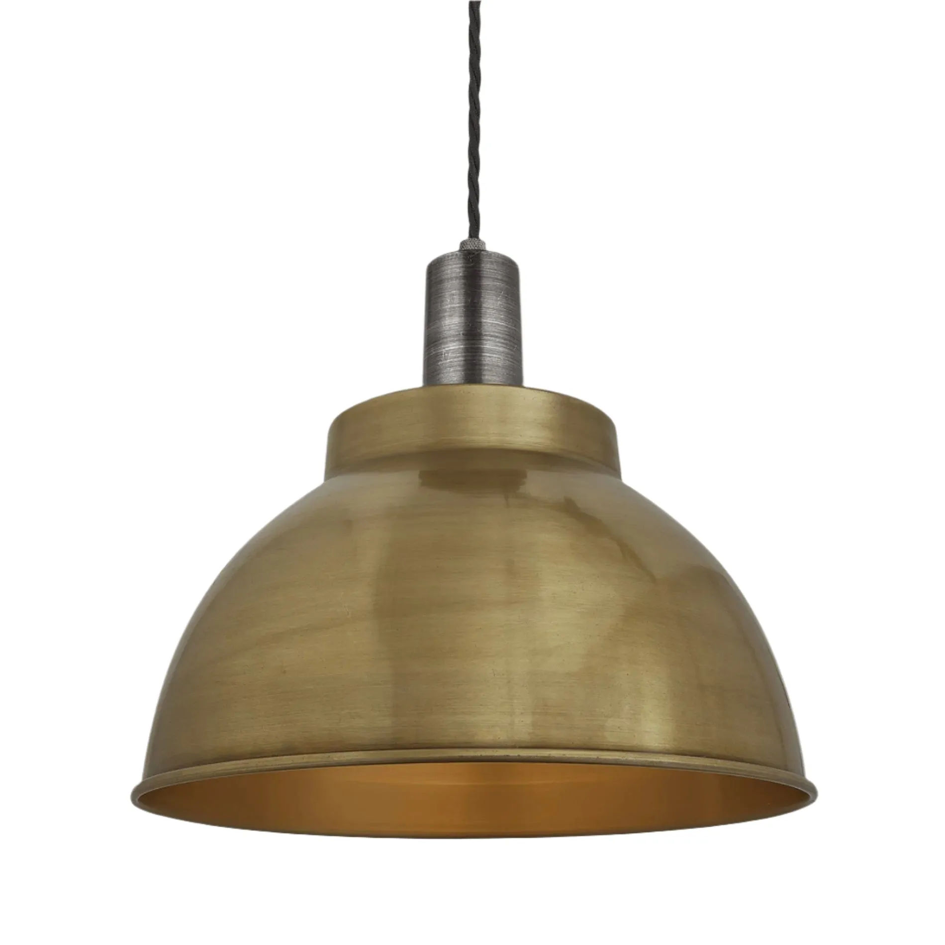 Sleek Dome Pendant - 13 Inch - Brass