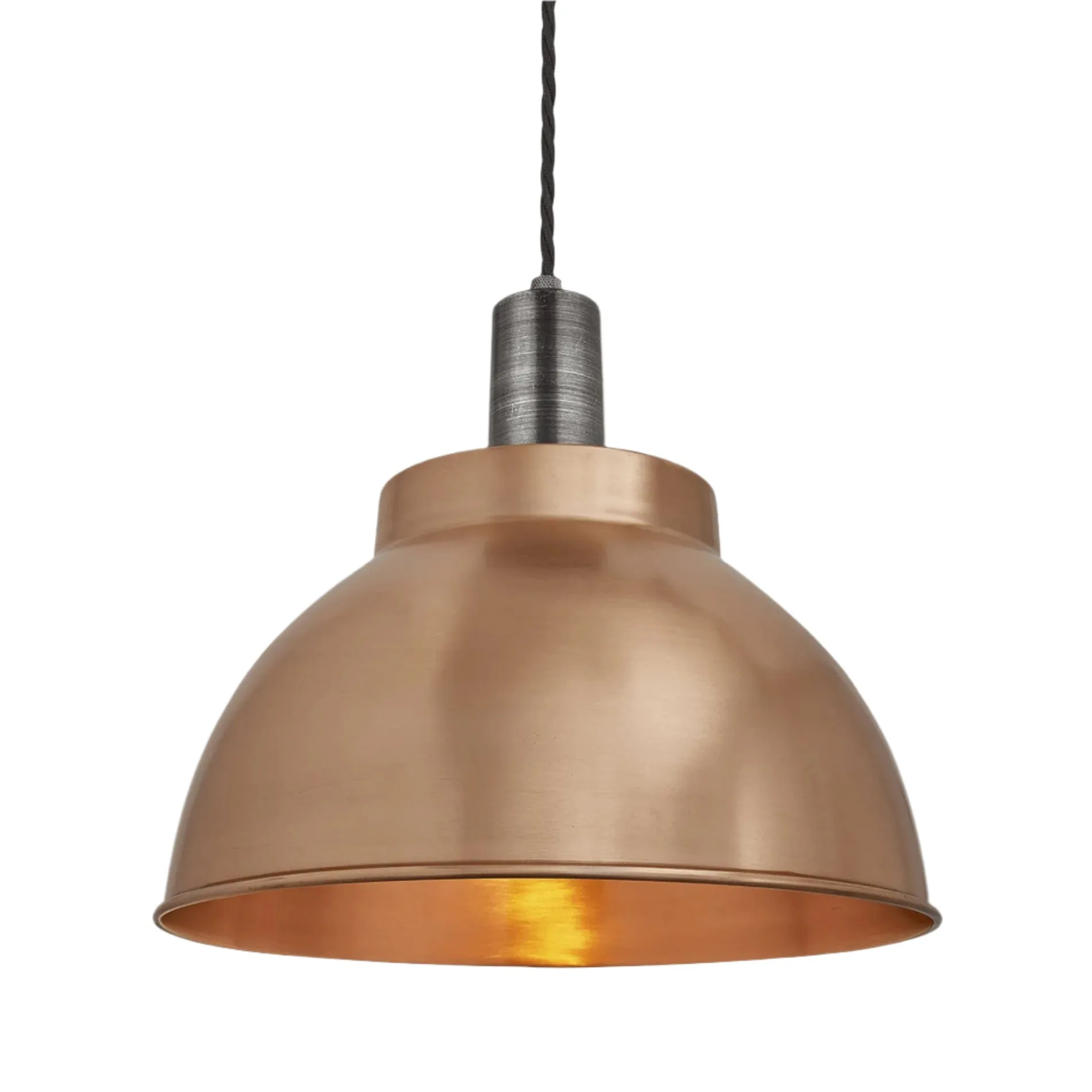 Sleek Dome Pendant - 13 Inch - Copper