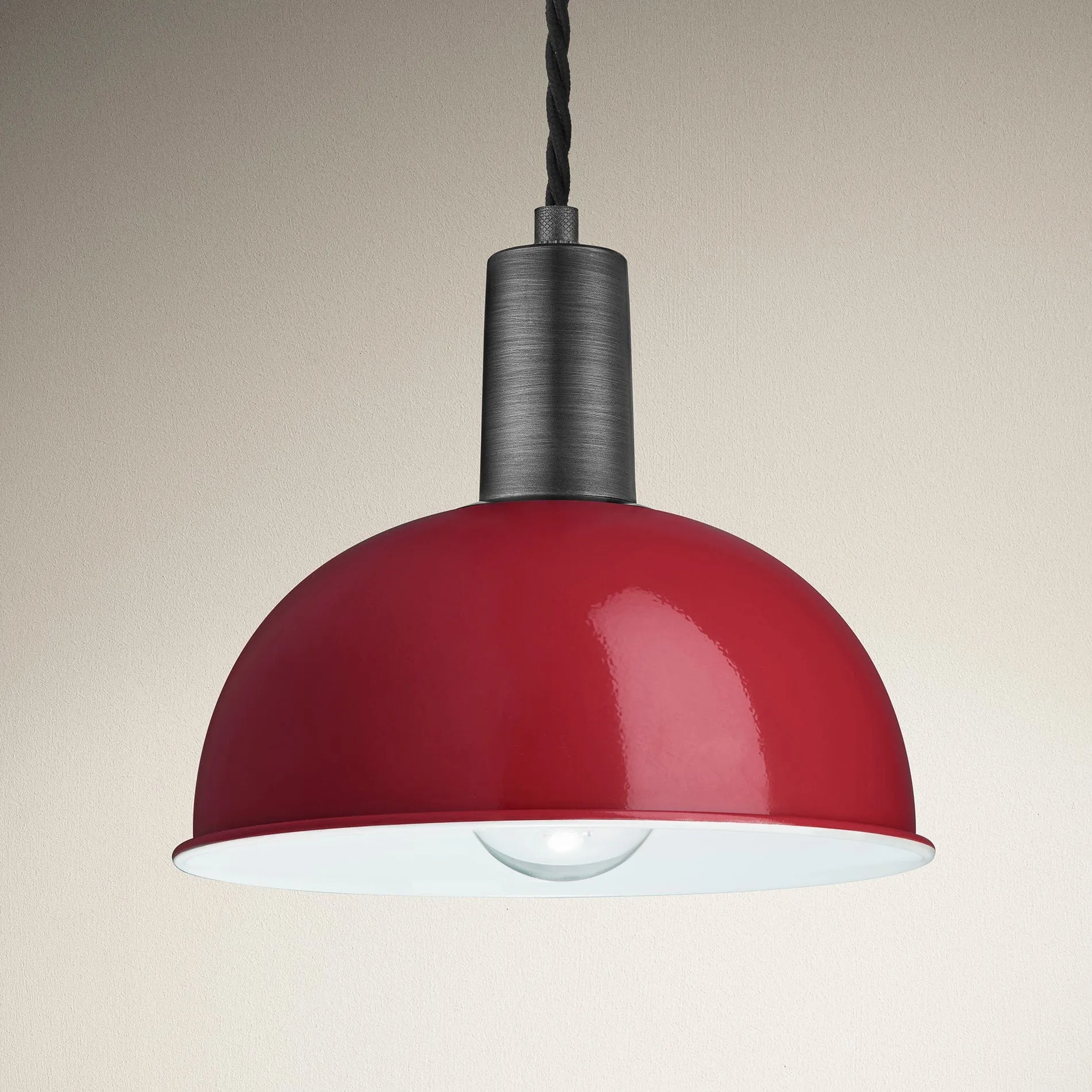 Sleek Dome Pendant - 8 Inch - Burgundy