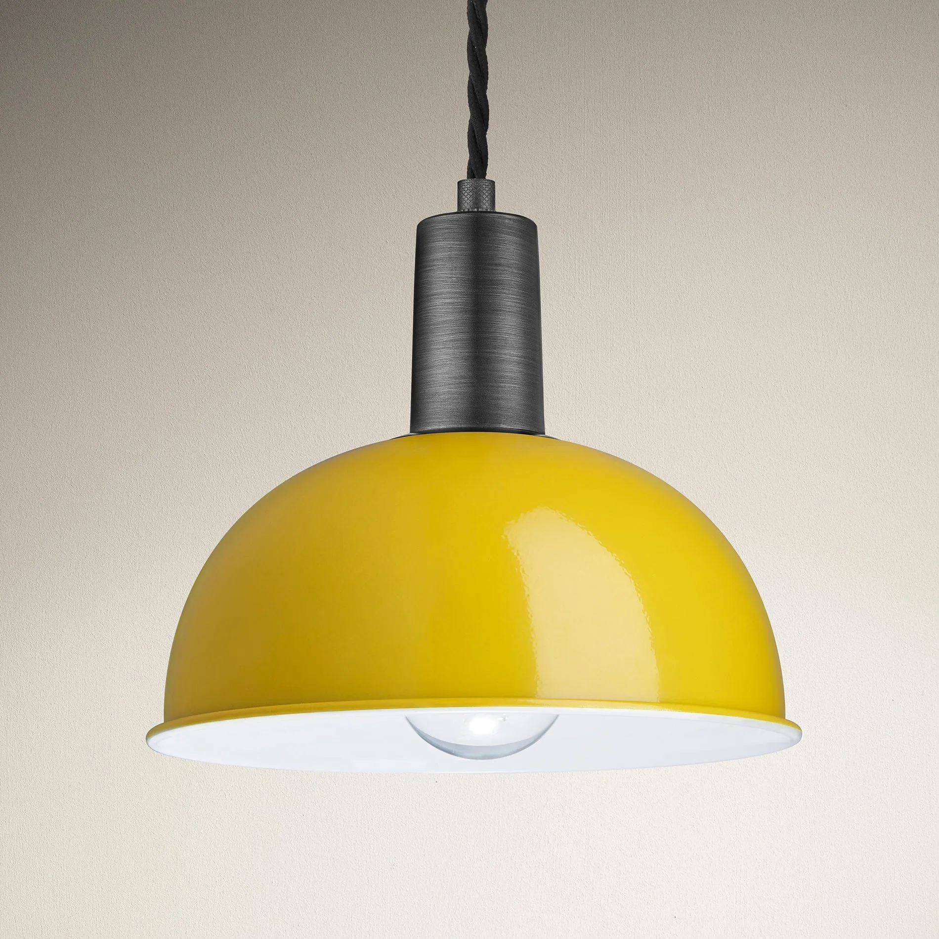 Sleek Dome Pendant - 8 Inch - Yellow