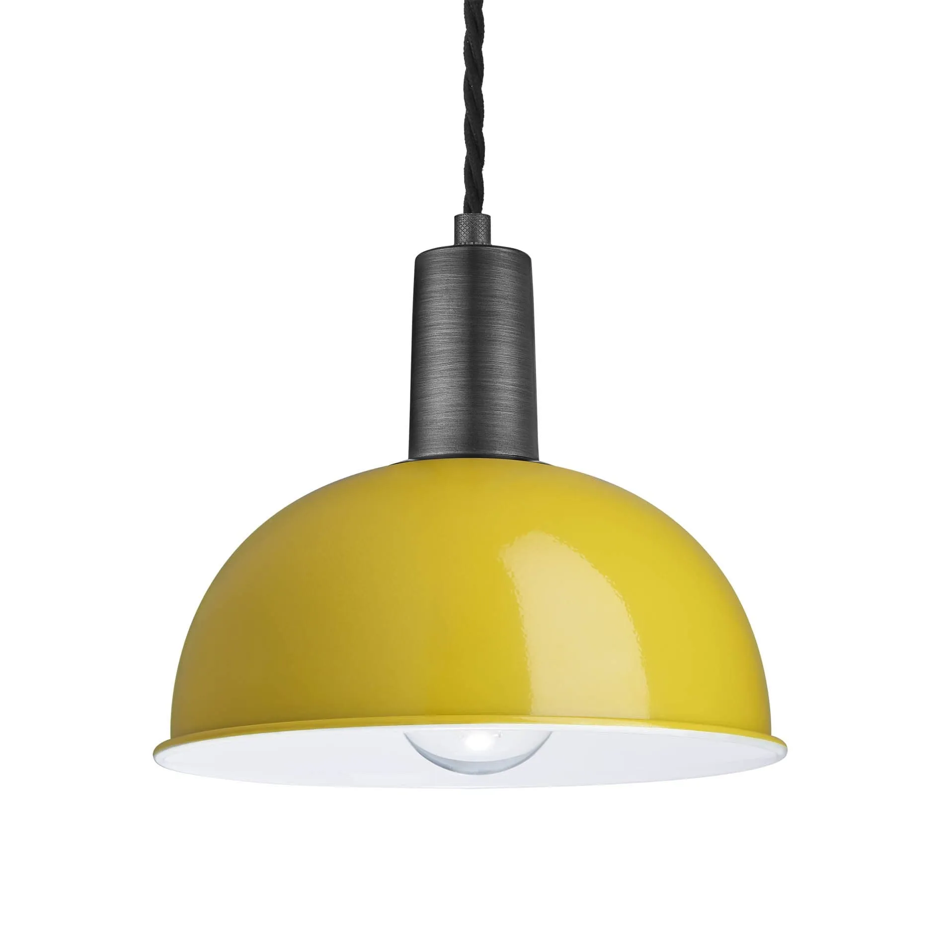 Sleek Dome Pendant - 8 Inch - Yellow