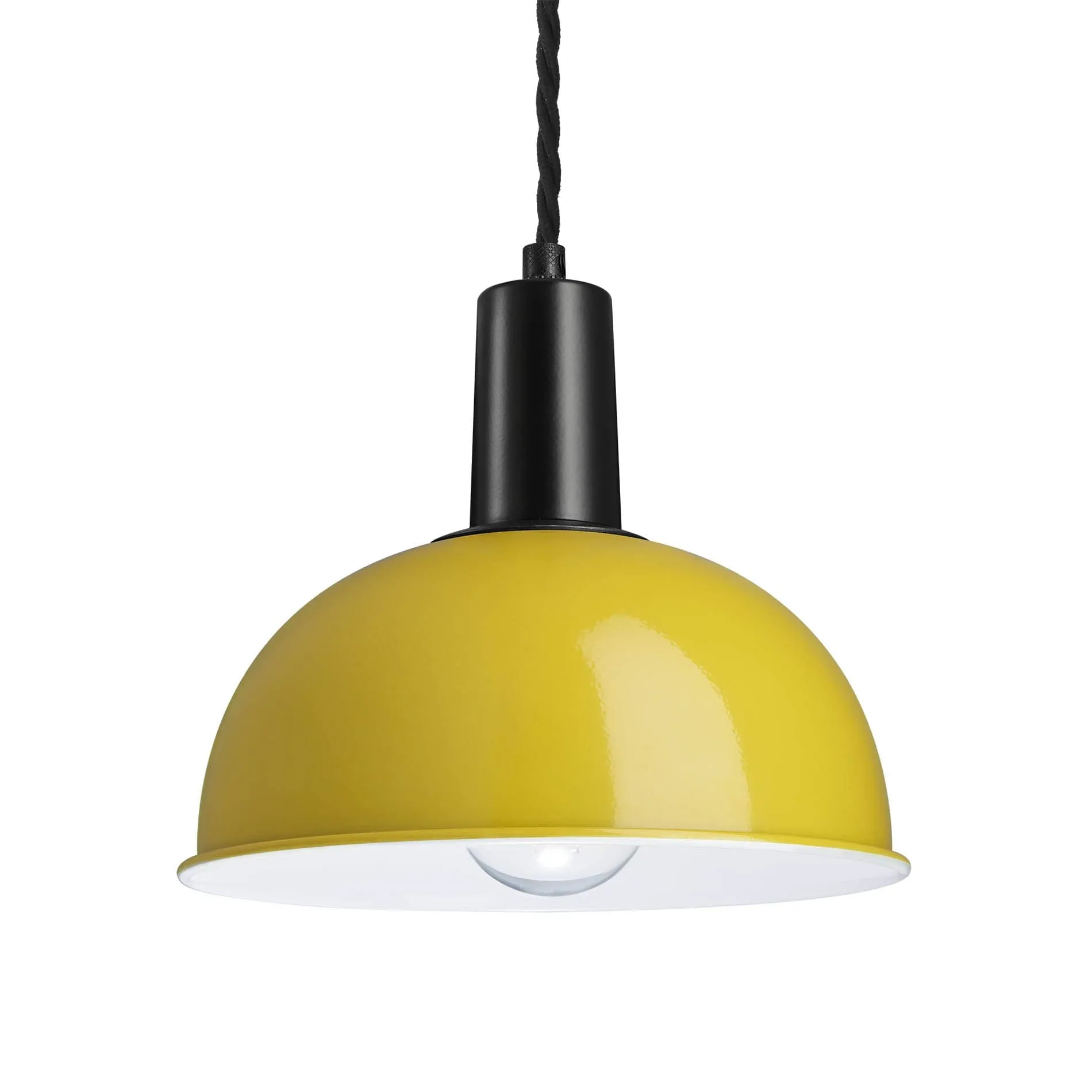 Sleek Dome Pendant - 8 Inch - Yellow