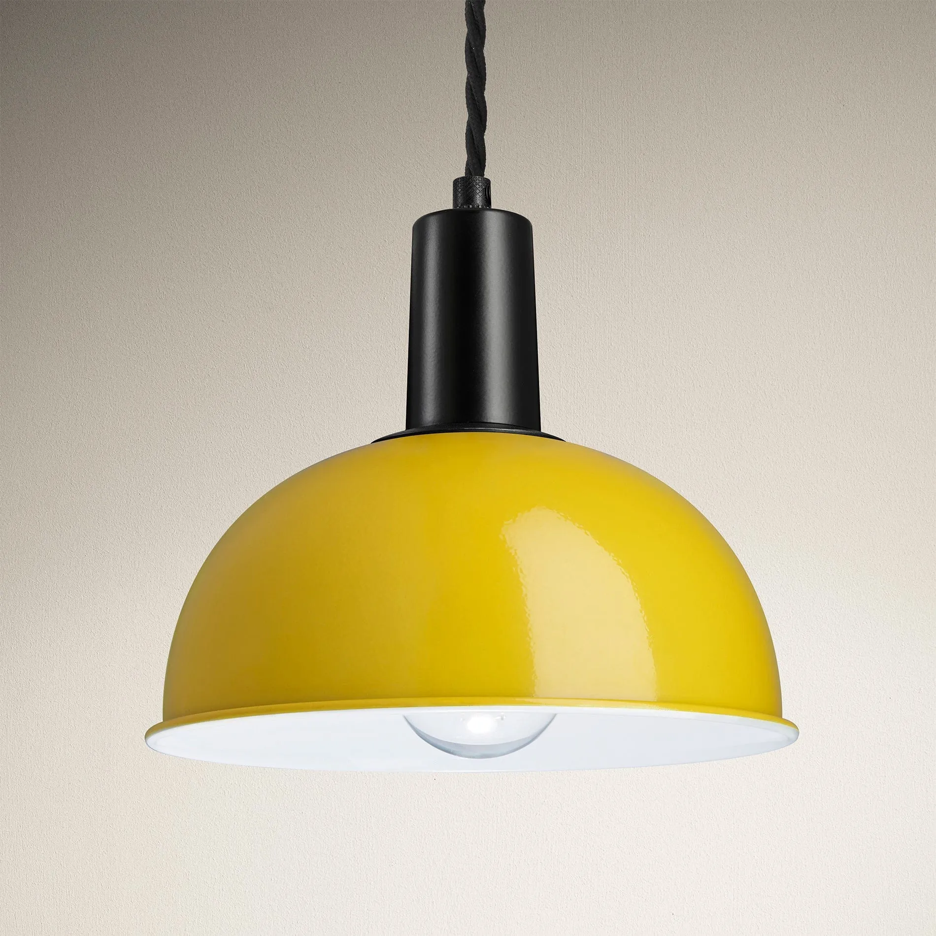 Sleek Dome Pendant - 8 Inch - Yellow