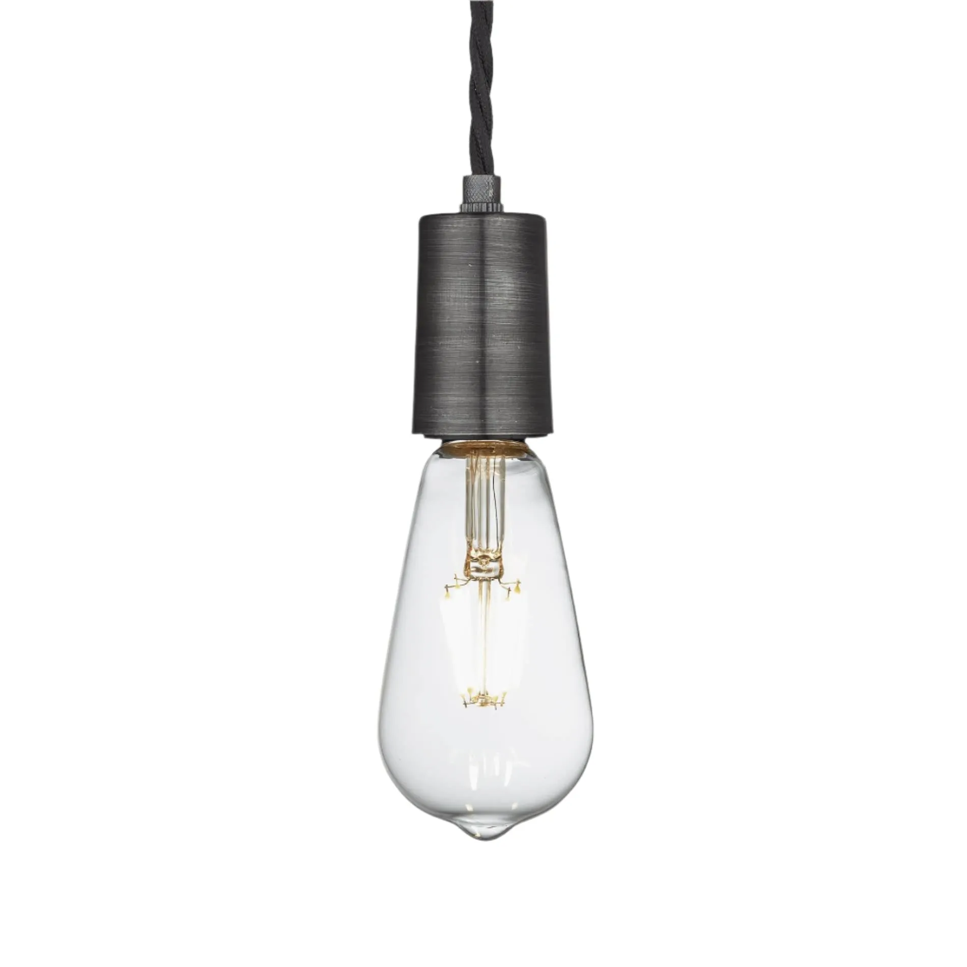 Sleek Edison Pendant - 1 Wire - Pewter