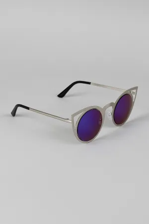 Sleek Metallic Cat Eye Sunglasses