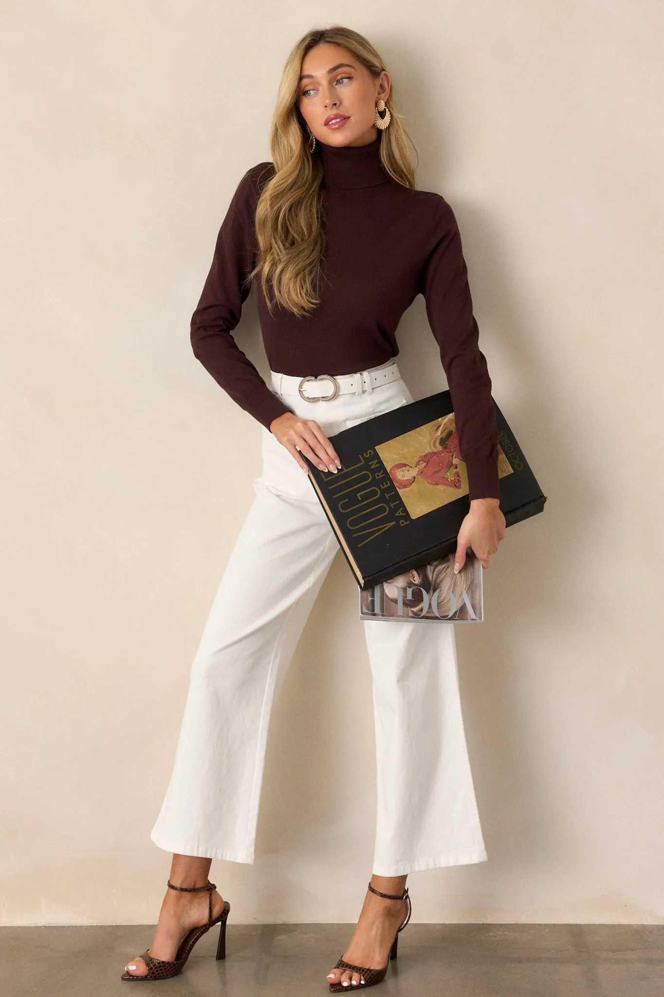 Sleek Silhouette Ivory Wide Leg Jeans