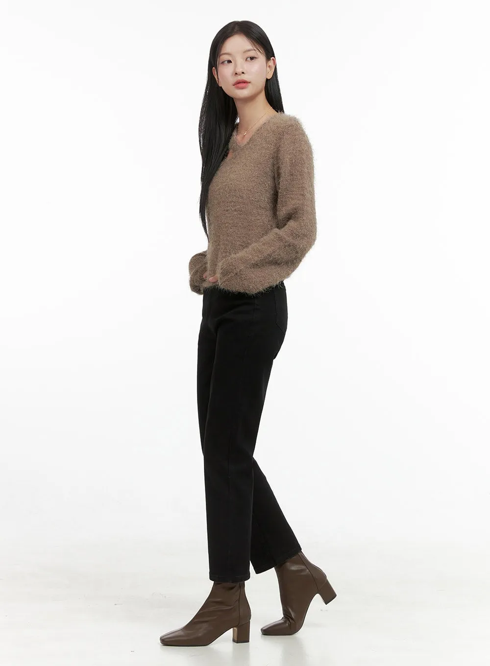 Sleek Straight Leg Cotton Pants OS411