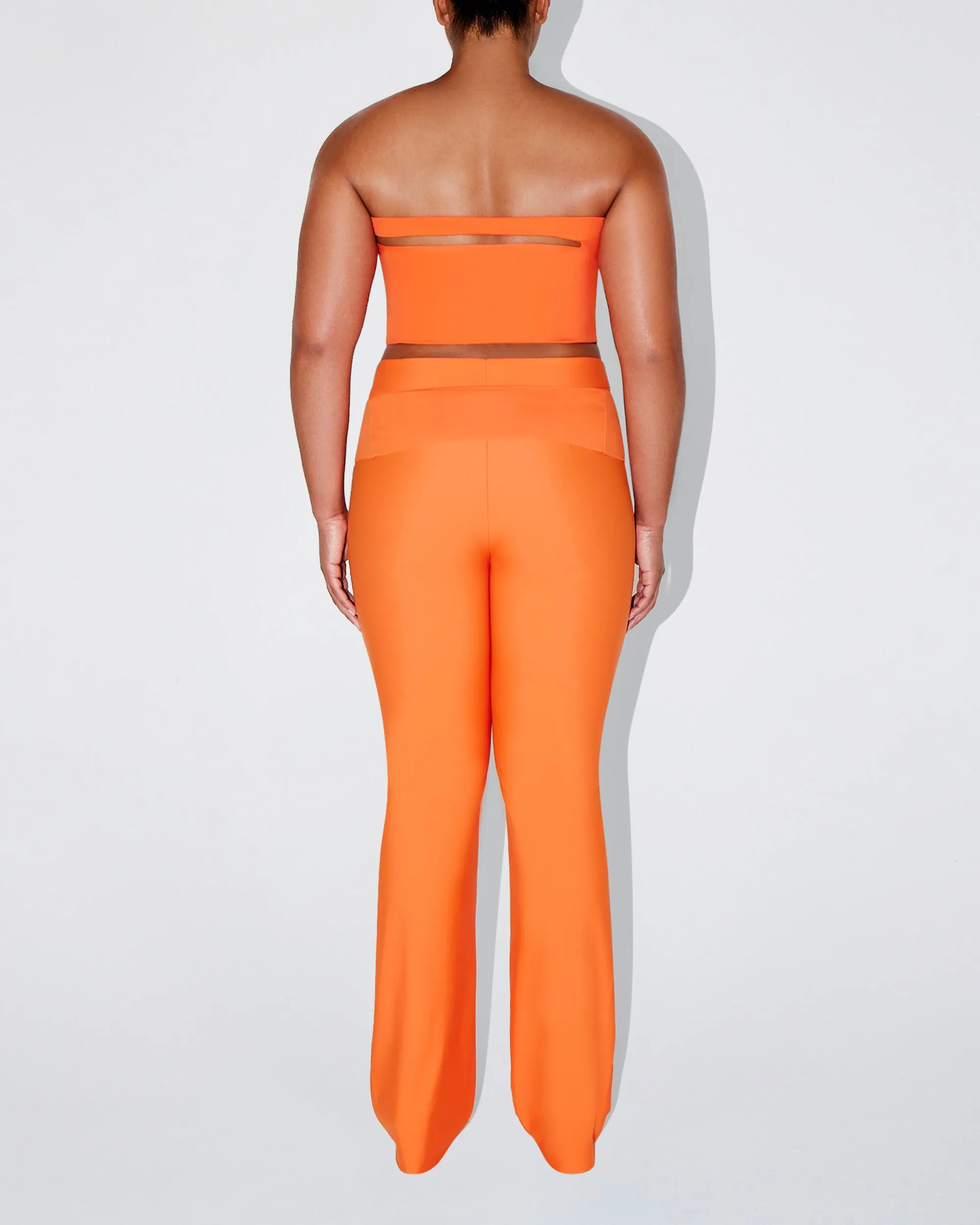 Sleek Stretch Cutout Foldover Pant | Papaya