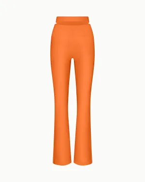 Sleek Stretch Cutout Foldover Pant | Papaya